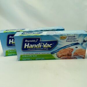 Reynolds Handi-Vac Vacuum‎ Freezer Bags 9 Count 1 Gallon Bags Lot of 2 Storage